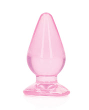 Shots RealRock Crystal Clear 4.5' Anal Plug - Pink