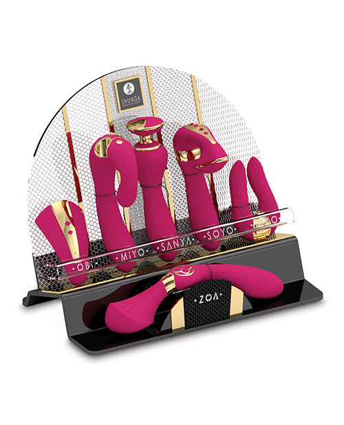 Shunga Intimate Massagers Display w/6 Massagers - Raspberry