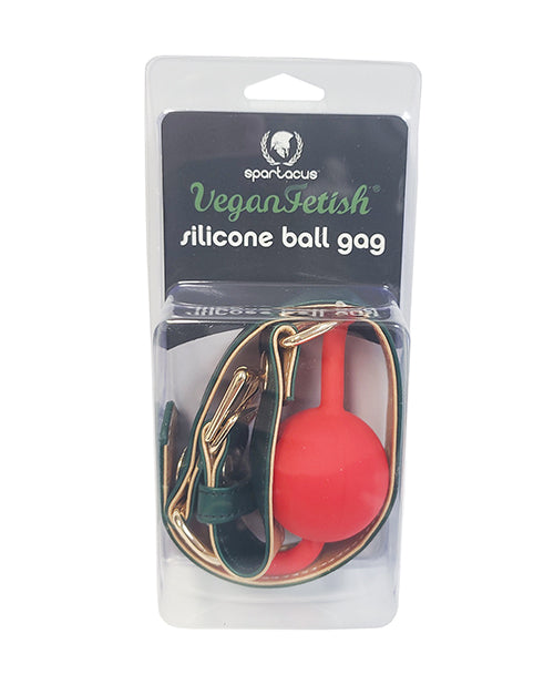 Spartacus Silicone Ball Gag w/Green PU Straps - 46 mm
