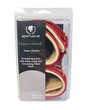 Spartacus PU Ankle Cuffs w/Plush Lining - Red