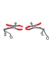 Sex & Mischief Ex's & Oh's Nipple Clamps - Red/Black