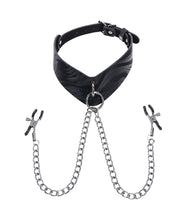 Sportsheets Velvet Noir Collar & Removable Clamps - Black