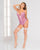 Lace & Mesh Underwire Cup & Snap Crotch Teddy w/Garters Mauve XL