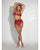 Eyelash Lace Underwire Bra, Garter Skirt & G-String Red XL