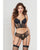 Stretch Lace Cropped Bustier & Cheeky Panty Black LG