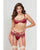 Stretch Satin & Lace Balconette Cup & Garter Panty Wine XL