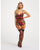Floral Embroidered Lace Chemise w/Adjustable Garters & Thong Black/Red XL