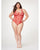 Fishnet Strappy High Cut Leg Teddy Red 1X/2X