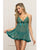 Lace and Mesh Babydoll w/Gold Straps & Thong - Green XL