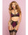 Galloon Lace & Microfiber Bra w/Adjustable Straps & High Waisted Panty Wine O/S