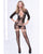 Seamless Floral Pattern Bodystocking Dress (Thong Not Included) Black O/S