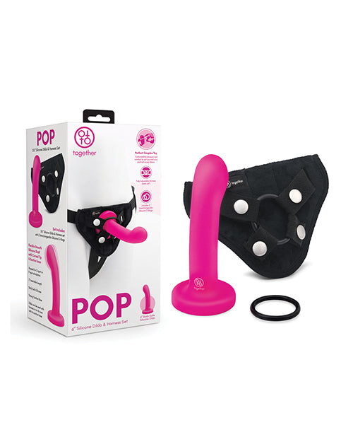 Together Pop 5.5” Silicone Dildo & Harness Set