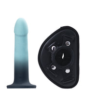 VeDO Duo Silcone Dildo w/Harness - Turquoise/Black