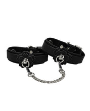 Heat Tease Flower Cuffs - Black/Pink