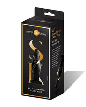 Secret Kisses 4.5' Handblown Glass Plug - Black/Gold