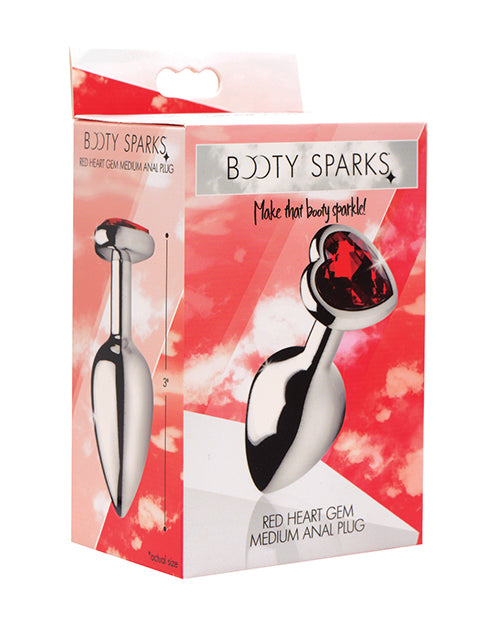 Booty Sparks Red Heart Gem - Medium Anal Plug