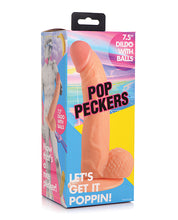 Pop Peckers 7.5' Dildo w/Balls - Light