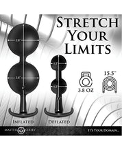 Master Series Ass Rattler Weighted Inflatable Silicone Anal Plug - Black