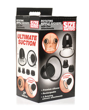 Size Matters 10X Rotating Silicone Nipple Suckers w/4 Attachments - Black