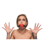 Master Series Gag Order Extreme Silicone Ball Gage - Red/Black
