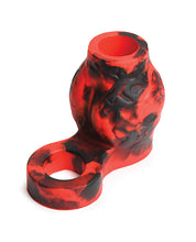 Creature Cocks Hell Bound Penis Sleeve & Ball Stretcher - Medium, Red/Black