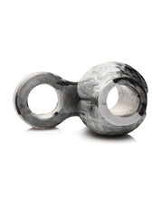 Creature Cocks Night Prowler Silicone Penis Sleeve & Ball Stretcher - Medium, Silver/Black