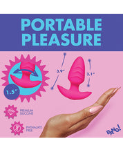 Bang! Rotating & Vibrating Tapered Butt Plug w/Remote - Pink