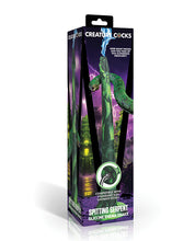 Creature Cocks Spitting Serpent Silicone Enema Snake - Black/Green