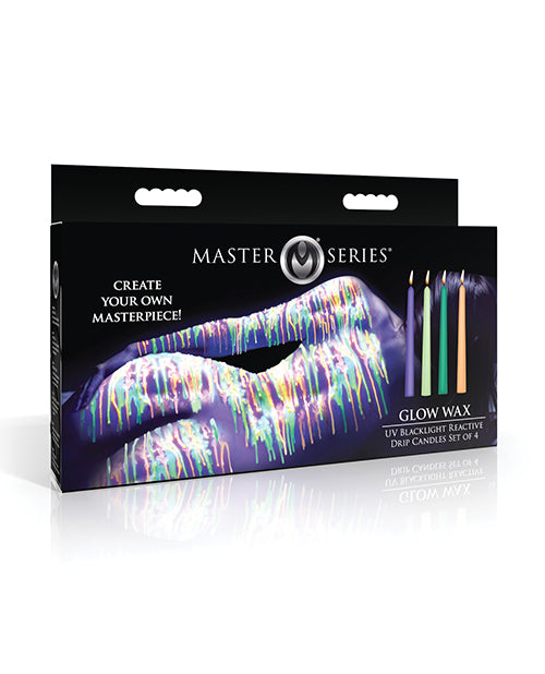 Master Series - Glow Wax UV Blacklight Reactive Drip Candles Set of 4