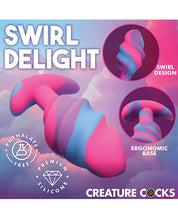 Creature Cocks - Unicorn Swirl Silicone Butt Plug - Large
