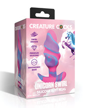 Creature Cocks - Unicorn Swirl Silicone Butt Plug - Medium