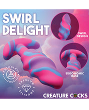 Creature Cocks - Unicorn Swirl Silicone Butt Plug - Medium