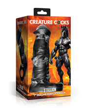 Creature Cocks Stallion 1' Silicone Penis Extension - Black/Silver Large
