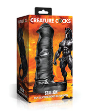 Creature Cocks Stallion 1.5' Silicone Penis Extension - Black/Silver - Extra Large