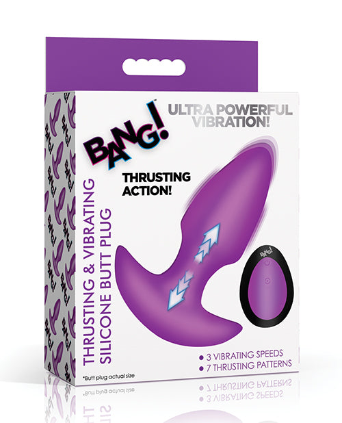 Bang! Thrusting & Vibrating Butt Plug - Black
