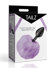 Tailz Fluffy Bunny Tail Silicone Plug - Black