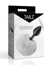 Tailz Fluffy Bunny Tail Silicone Plug - Black