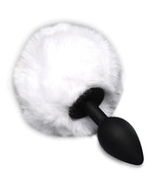 Tailz Fluffy Bunny Tail Silicone Plug - Black