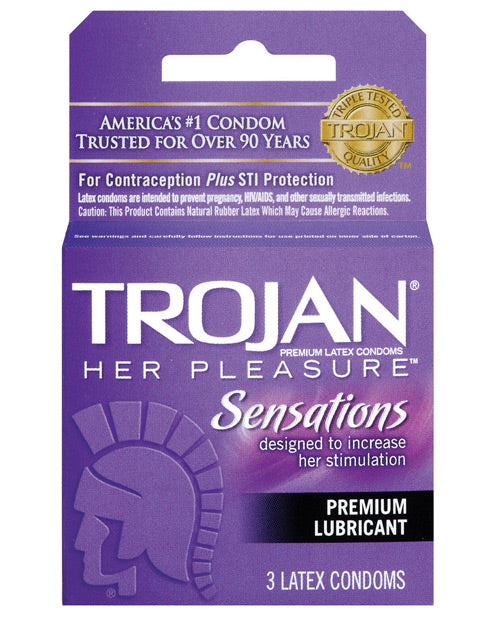 Trojan Her Pleasure Condoms - Box of 3