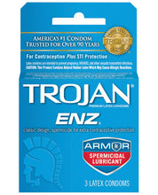 Trojan Enz Spermicidal Lubricated Condoms - Box of 3