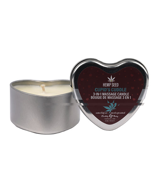 Earthly Body 2024 Valentines 3 In 1 Massage Heart Candle - 4 Oz