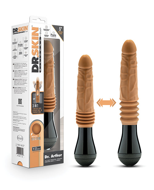 Blush Dr. Skin Silicone Dr. Arthur Thrusting Gyrating Vibrating Dildo