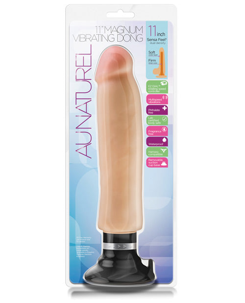 Blush Au Naturel 11' Magnum Vibrating Dong - Beige