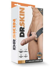 Blush Dr. Skin 7' Hollow Strap On - Vanilla