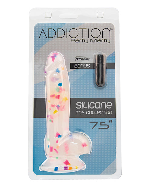 Addiction Party Marty 7.5' Dildo - Frost/Confetti