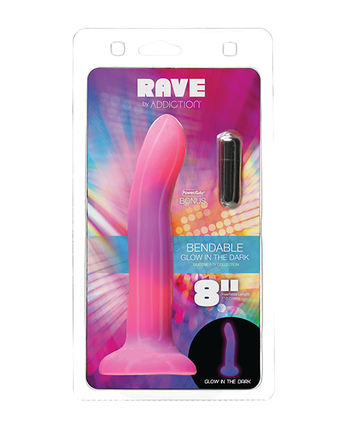 Addiction 8' Rave Glow in the Dark Dong - Pink/Purple