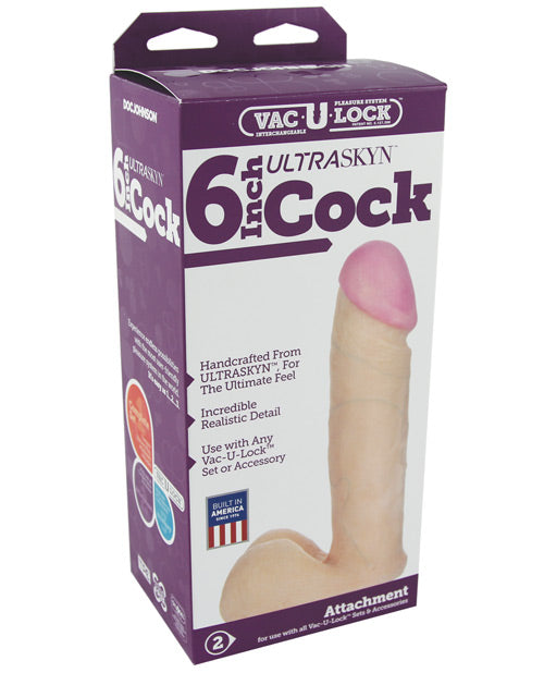 Vac-U-Lock 6' Ultraskyn Cock & Balls Attch. - White