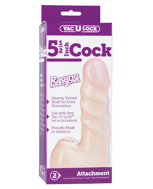 Vac-U-Lock 5.5' Raging Hard on Realistic Cock - Flesh