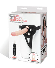 Lux Fetish 6.5' Realistic Vibrating Dildo w/Strap On Harness Set