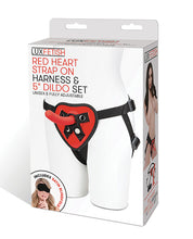 Lux Fetish 5' Dildo w/Red Heart Strap On Harness Set